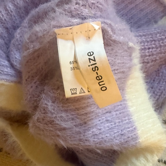 Purple and White Knit Cardigan - Picture 3 of 3